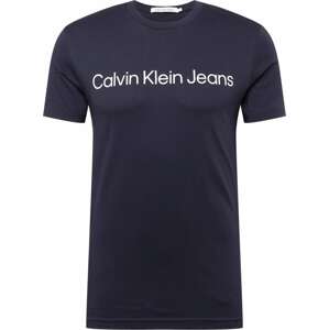 Calvin Klein Jeans Tričko námořnická modř / bílá