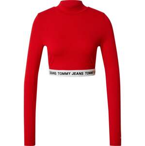 Tommy Jeans Tričko krvavě červená / černá / bílá