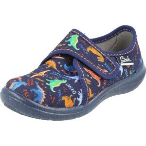 BECK Pantofle 'Dinosaurier' modrá / oranžová / černá
