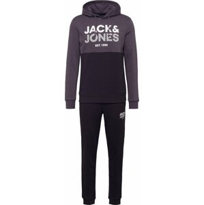 JACK & JONES Joggingová souprava antracitová / tmavě šedá / bílá