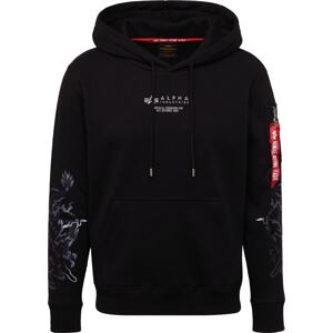 ALPHA INDUSTRIES Mikina 'Dragon' chladná modrá / jasně červená / černá / bílá