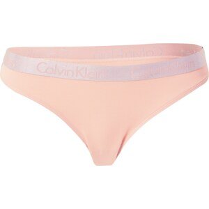 Calvin Klein Underwear Tanga 'RADIANT' tělová / stříbrně šedá