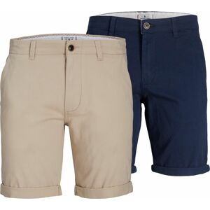 JACK & JONES Chino kalhoty 'Dave' béžová / námořnická modř