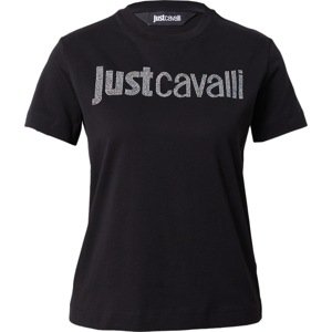 Just Cavalli Tričko černá / stříbrná