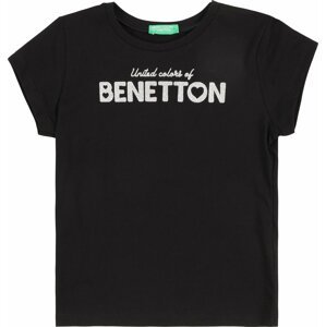 UNITED COLORS OF BENETTON Tričko stříbrně šedá / černá