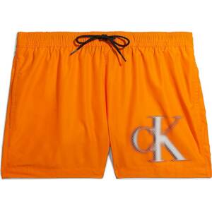 Calvin Klein Swimwear Plavecké šortky oranžová / černá / bílá