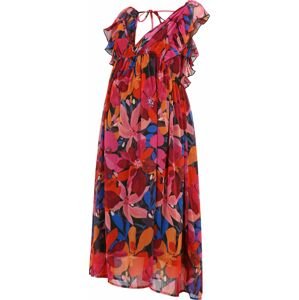 Mamalicious Curve Letní šaty 'Aprilia' modrá / fialová / oranžová / pink