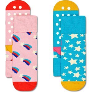 Happy Socks Ponožky světlemodrá / žlutá / růžová / červená