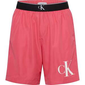 Calvin Klein Swimwear Plavecké šortky pink / černá / bílá