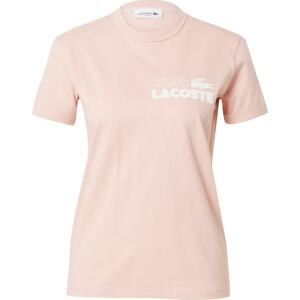 LACOSTE Tričko pastelově růžová / bílá