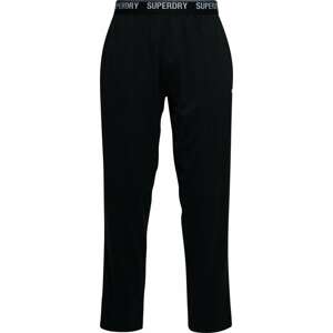 Superdry Pyžamové kalhoty černá / bílá