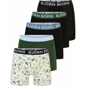 BJÖRN BORG Sportovní spodní prádlo kouřově modrá / zelená / černá / barva bílé vlny