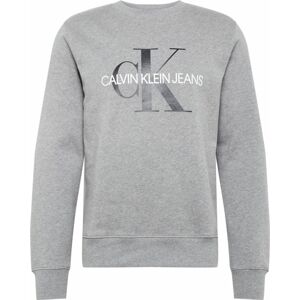 Calvin Klein Jeans Mikina šedý melír / černá / bílá