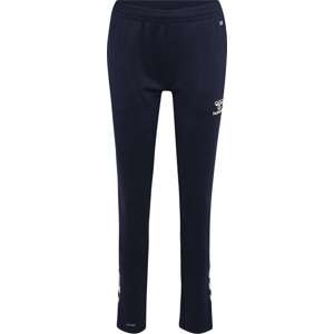 Hummel Sportovní kalhoty tmavě modrá / bílá