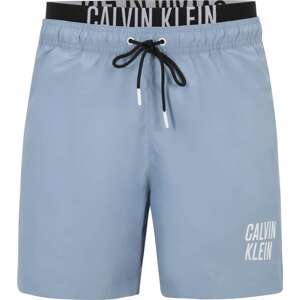 Calvin Klein Swimwear Plavecké šortky světlemodrá / černá / bílá