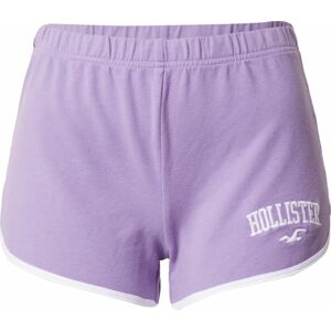 HOLLISTER Kalhoty fialová / bílá
