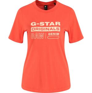G-Star RAW Tričko krémová / oranžově červená