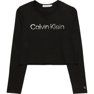 Calvin Klein Jeans Tričko černá / stříbrná
