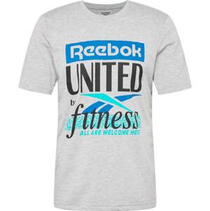 Reebok Sport Funkční tričko modrá / aqua modrá / šedý melír / černá