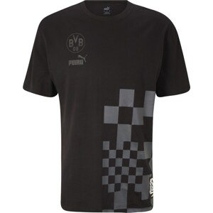 PUMA Funkční tričko 'Borussia Dortmund' šedá / černá / bílá