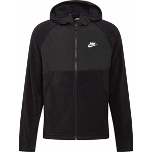 Nike Sportswear Fleecová mikina černá / bílá