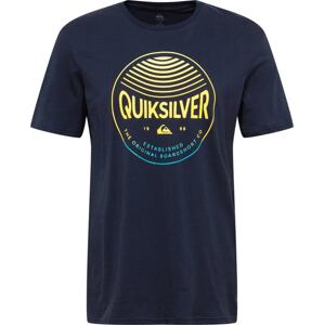 QUIKSILVER Tričko 'COLORS IN STEREO' námořnická modř / aqua modrá / žlutá