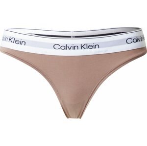 Calvin Klein Underwear Tanga tmavě béžová / černá / bílá