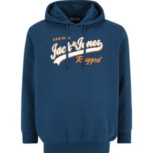 Jack & Jones Plus Mikina modrá / oranžová / bílá