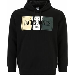 Jack & Jones Plus Mikina 'ARTHUR' žlutá / šedá / černá / bílá