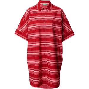 UNITED COLORS OF BENETTON Košilové šaty červená / bílá