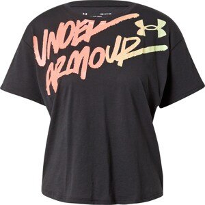 UNDER ARMOUR Funkční tričko zelená / oranžová / černá