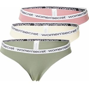 Women' Secret Kalhotky béžová / zelená / růžová