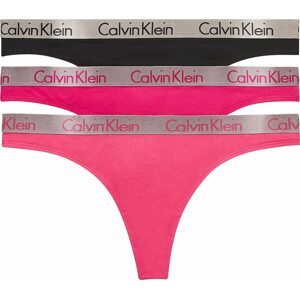 Calvin Klein Underwear Tanga stříbrně šedá / pink / světle růžová / černá