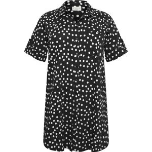 KAFFE CURVE Košilové šaty 'Milana' černá / bílá
