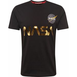 Tričko 'NASA Reflective T' alpha industries zlatá / černá
