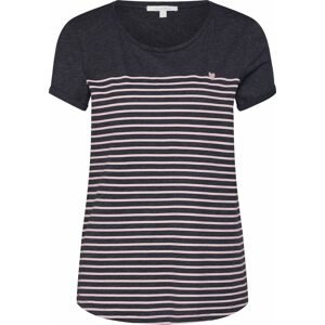 Tričko Tom Tailor Denim tmavě šedá / růžová / bílá
