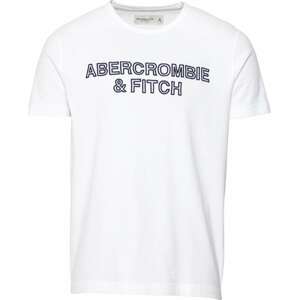 Tričko Abercrombie & Fitch tmavě modrá / offwhite
