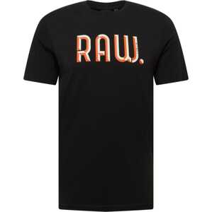 Tričko G-Star Raw krémová / oranžově červená / černá