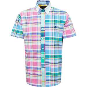 Košile Polo Ralph Lauren světlemodrá / zelená / pink / bílá