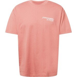 Tričko Abercrombie & Fitch růžová / bílá