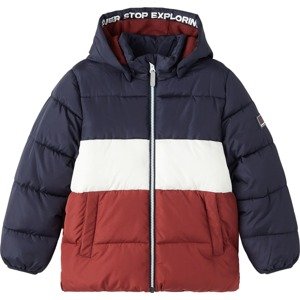 Zimní bunda 'May' name it námořnická modř / karmínově červené / bílá