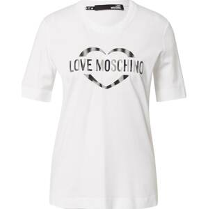 Tričko Love Moschino grafitová / bílá