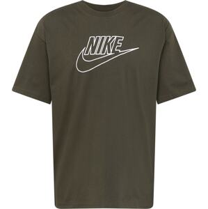 Tričko Nike Sportswear tmavě zelená / bílá