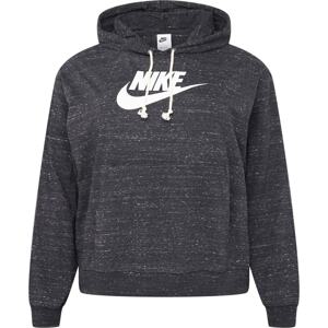 Mikina Nike Sportswear černá / černý melír / bílá