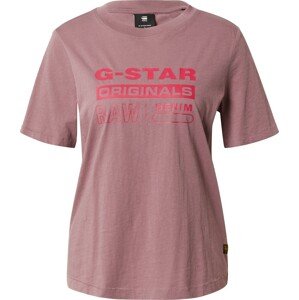 Tričko G-Star Raw fialová / krvavě červená