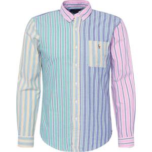 Košile Polo Ralph Lauren modrý melír / zelená / fialová / pink