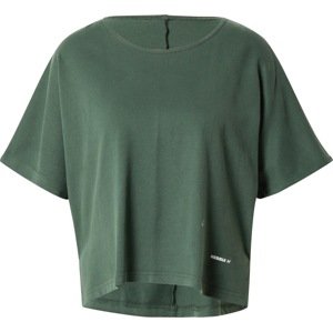 Funkční tričko NEBBIA tmavě zelená / bílá