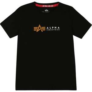 Tričko alpha industries zlatě žlutá / černá / bílá