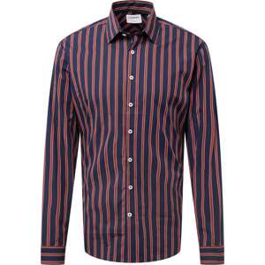 Košile 'Striped shirt L/S' lindbergh námořnická modř / rezavě červená / bílá