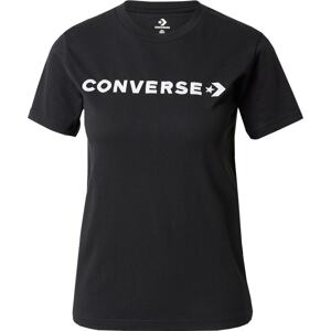 Tričko 'WORDMARK' Converse černá / bílá